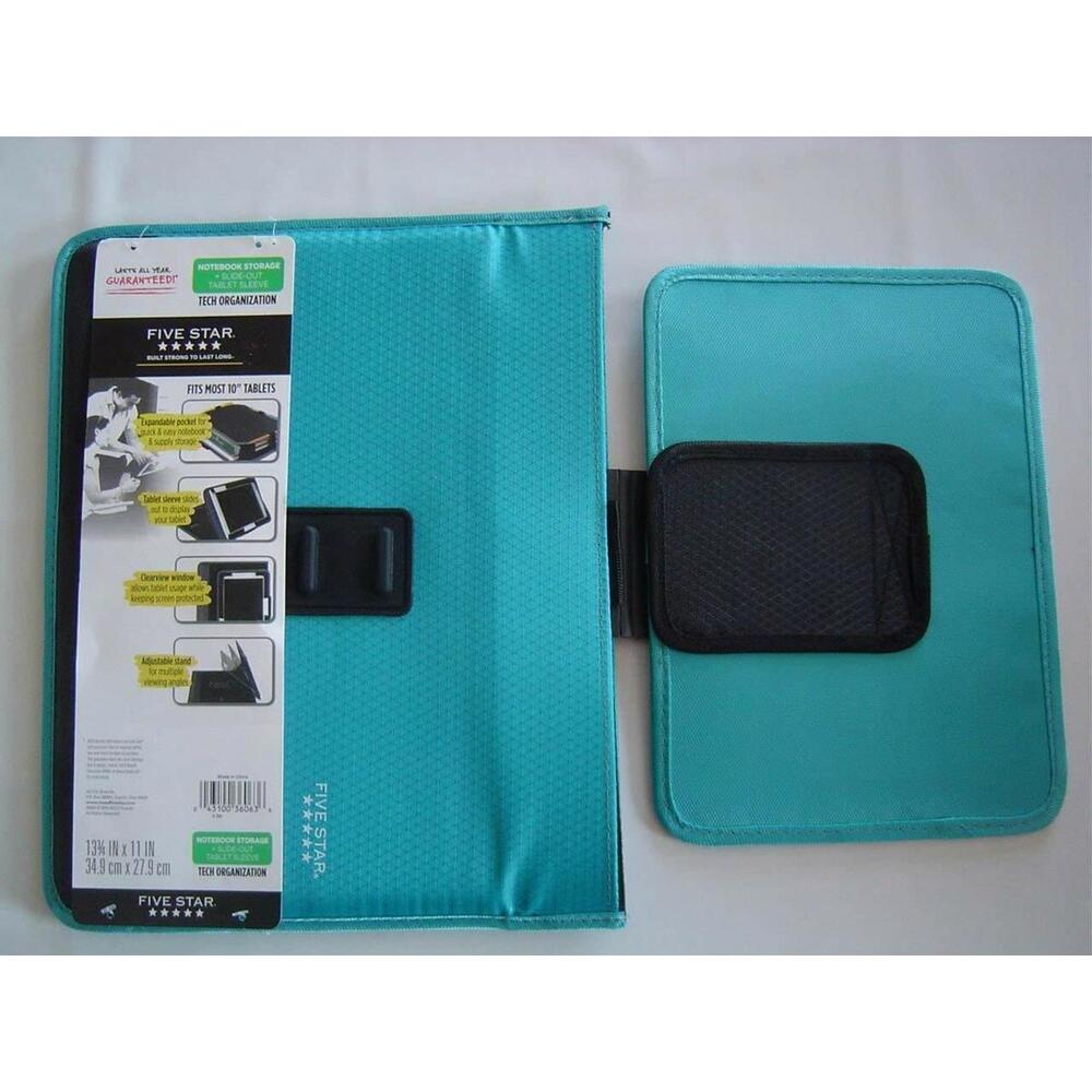 Five Star Tech Organization Fits most 10" tablets Tablet sleeve and stand Teal